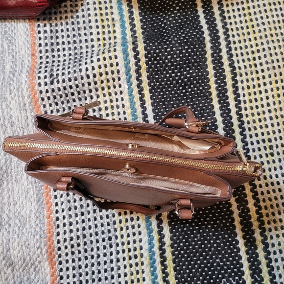 Anne Klein Marcie Triple Compartment Tote, Chestnut - Picture 7 of 11